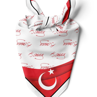 Türk Bayrağı /Atatürk İmzalı Fular