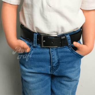 Çocuk Kemeri %100 Hakiki Deri 3 cm Siyah Yumuşak Kopma Kırılma Olmaz
