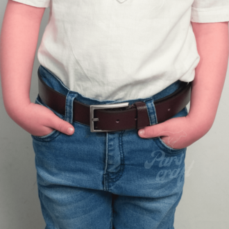 Çocuk Kemeri %100 Hakiki Deri 3 cm Bordo Yumuşak Kopma Kırılma Olmaz