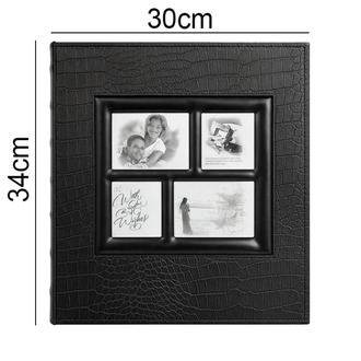*2089* 500'lük Deri Siyah Fotoğraf Albümü - 10x15cm | QR EKLE