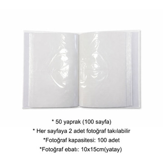 *2112* 200'lük 10x15cm Deri Pencereli Fotoğraf Albümü | QR EKLE