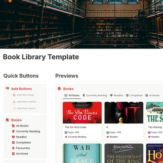 Notion Book Library – Kişisel Kitap Kütüphanenizi Kolayca Yönetin