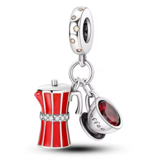 Moka Pot ve Fincan 925 Ayar Charm