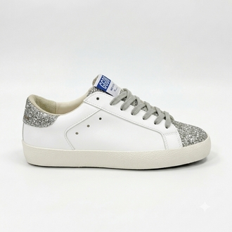 Golden Goose Super-Star Silver Glitter Sneaker

