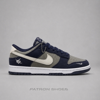Nike Dunk Low Mini Swoosh Navy Grey Custom