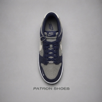 Nike Dunk Low Mini Swoosh Navy Grey Custom