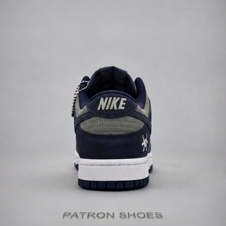 Nike Dunk Low Mini Swoosh Navy Grey Custom
