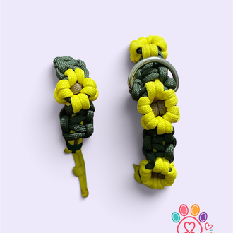 AYÇİÇEK MOTİFLİ PARACORD TASMA & SAHİP BİLEKLİĞİ KOMBİN SETİ