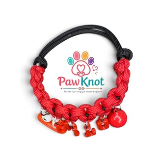 PawKnot Red Charms – İsimli & Figürlü Paracord Tasma