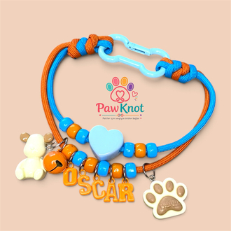 Pawknot Paracord 3’lü Pet Seti – İsme Özel Kolye + Göğüs Tasması + Gezdirme Kayışı