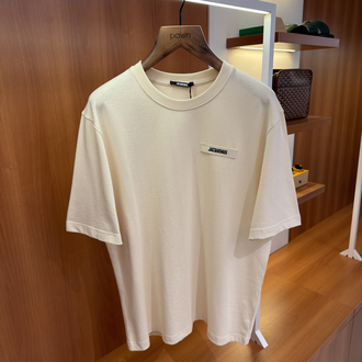Jacquemus Krem Klasik Logo İşlemeli T-shirt