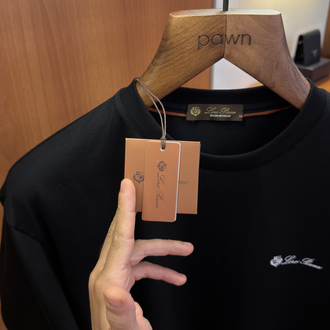 Loro Piana Merserize Kumaş Siyah T-shirt