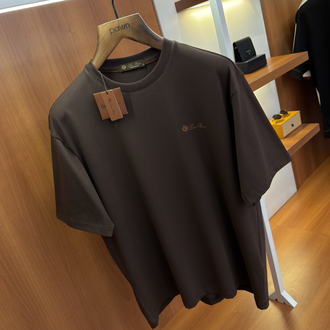 Loro Piana Merserize Kumaş Kahverengi T-shirt