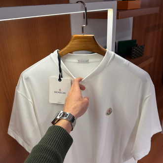 Moncler Beyaz Logo İşlemeli T-shirt