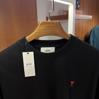 Ami Paris Siyah Mini Logo İşlemeli T-shirt