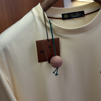 Loro Piana Merserize Kumaş Krem T-shirt