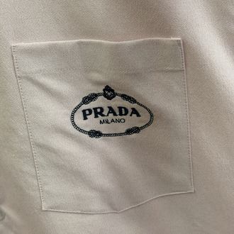 Prada Logo İşlemeli Pamuklu Gömlek