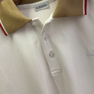Burberry Beyaz Polo Yaka T-shirt