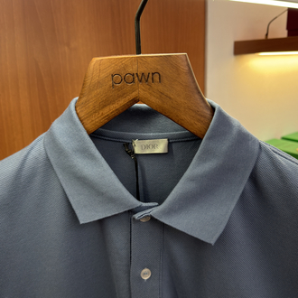 Dior Füme CD Logo İşlemeli Polo Yaka T-shirt