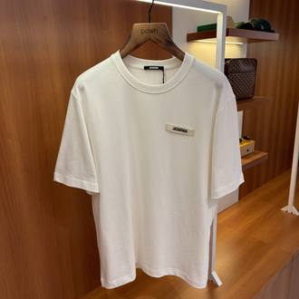 Jacquemus Beyaz Klasik Logo İşlemeli T-shirt