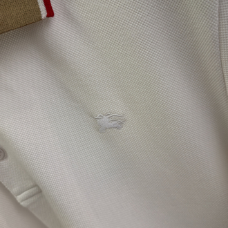Burberry Beyaz Polo Yaka T-shirt