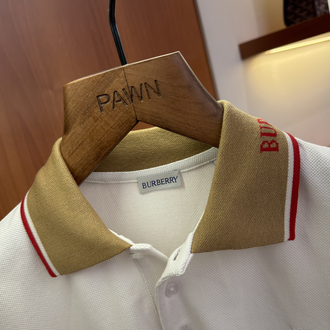 Burberry Beyaz Polo Yaka T-shirt