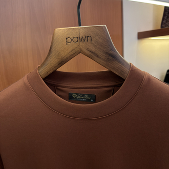 Loro Piana Pamuklu Ense Logo İşlemeli T-shirt
