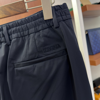 Zegna Kırışmaz Kumaş Koyu Lacivert Pantolon