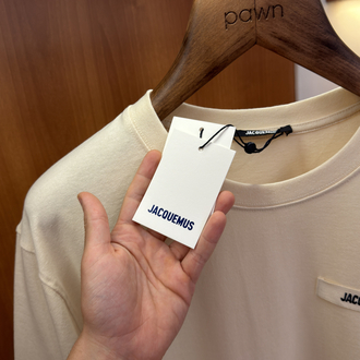 Jacquemus Krem Klasik Logo İşlemeli T-shirt