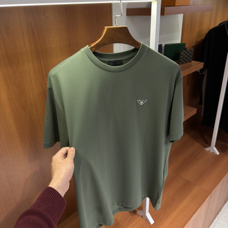 Prada Logo İşlemeli Fıstık Yeşili T-shirt