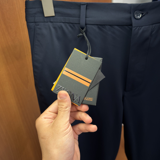 Zegna Kırışmaz Kumaş Koyu Lacivert Pantolon