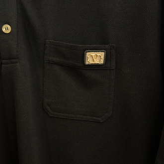 Valentino Siyah Logo İşlemeli Polo Yaka T-shirt