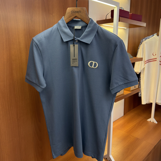 Dior Füme CD Logo İşlemeli Polo Yaka T-shirt