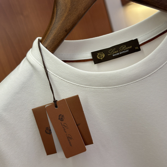Loro Piana Merserize Kumaş Beyaz T-shirt