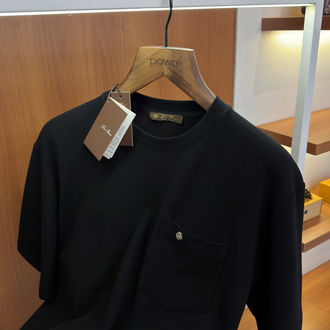 Loro Piana Siyah Logo İşlemeli T-shirt