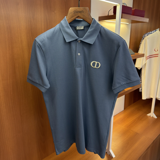 Dior Füme CD Logo İşlemeli Polo Yaka T-shirt