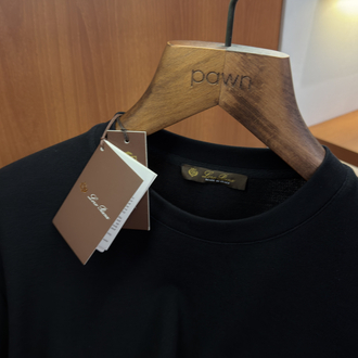 Loro Piana Siyah Logo İşlemeli T-shirt