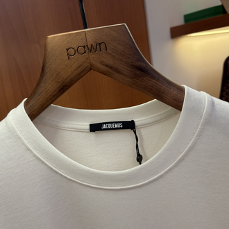 Jacquemus Beyaz Klasik Logo İşlemeli T-shirt