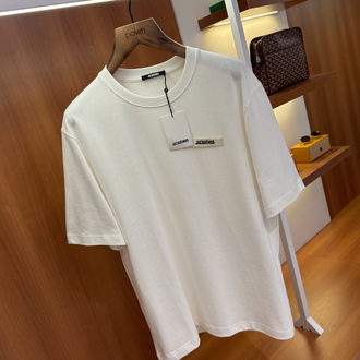 Jacquemus Beyaz Klasik Logo İşlemeli T-shirt