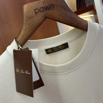 Loro Piana Krem Logo İşlemeli T-shirt