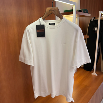 Zegna Beyaz Logo İşlemeli T-shirt