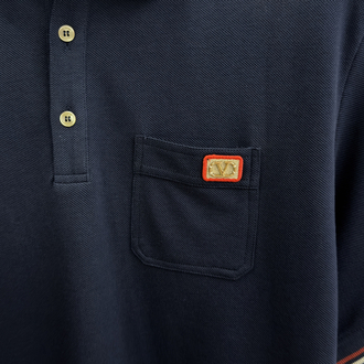 Valentino Lacivert Logo İşlemeli Polo Yaka T-shirt