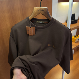 Loro Piana Merserize Kumaş Kahverengi T-shirt