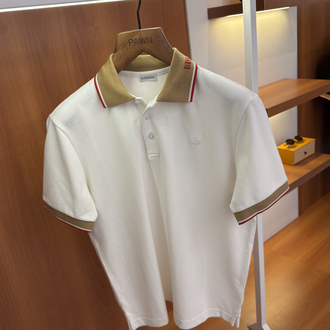 Burberry Beyaz Polo Yaka T-shirt