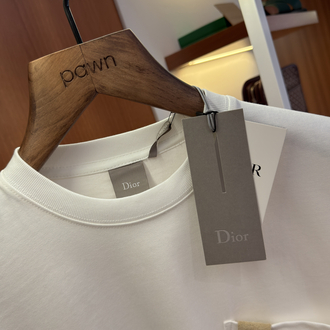 Dior Beyaz Cep Logo Detaylı T-shirt