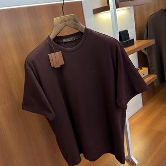 Loro Piana Merserize Kumaş Bordo T-shirt