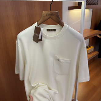 Loro Piana Krem Logo İşlemeli T-shirt