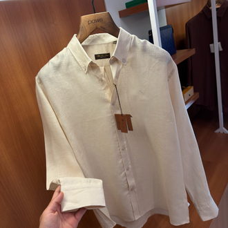 Loro Piana Krem Fransız Keteni Gömlek