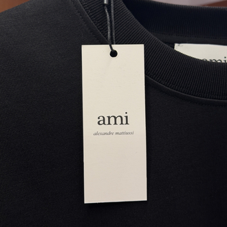 Ami Paris Siyah Mini Logo İşlemeli T-shirt