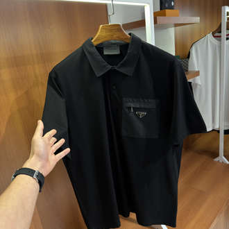 Prada Re Nylon Pocket Polo Yaka T-shirt